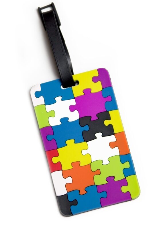 Kofferanhänger - Namensschild im Puzzle Design