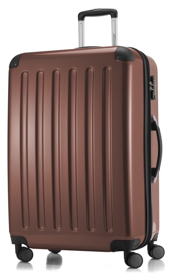Alex - Koffer Hartschale L glänzend mit TSA in Braun