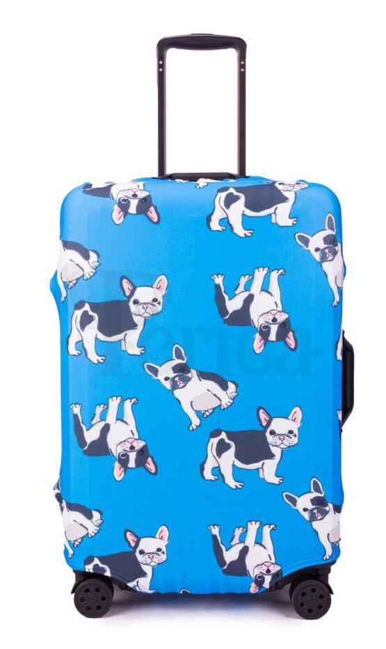 Kofferüberzug Blue with Dogs Gross (65-70 cm)